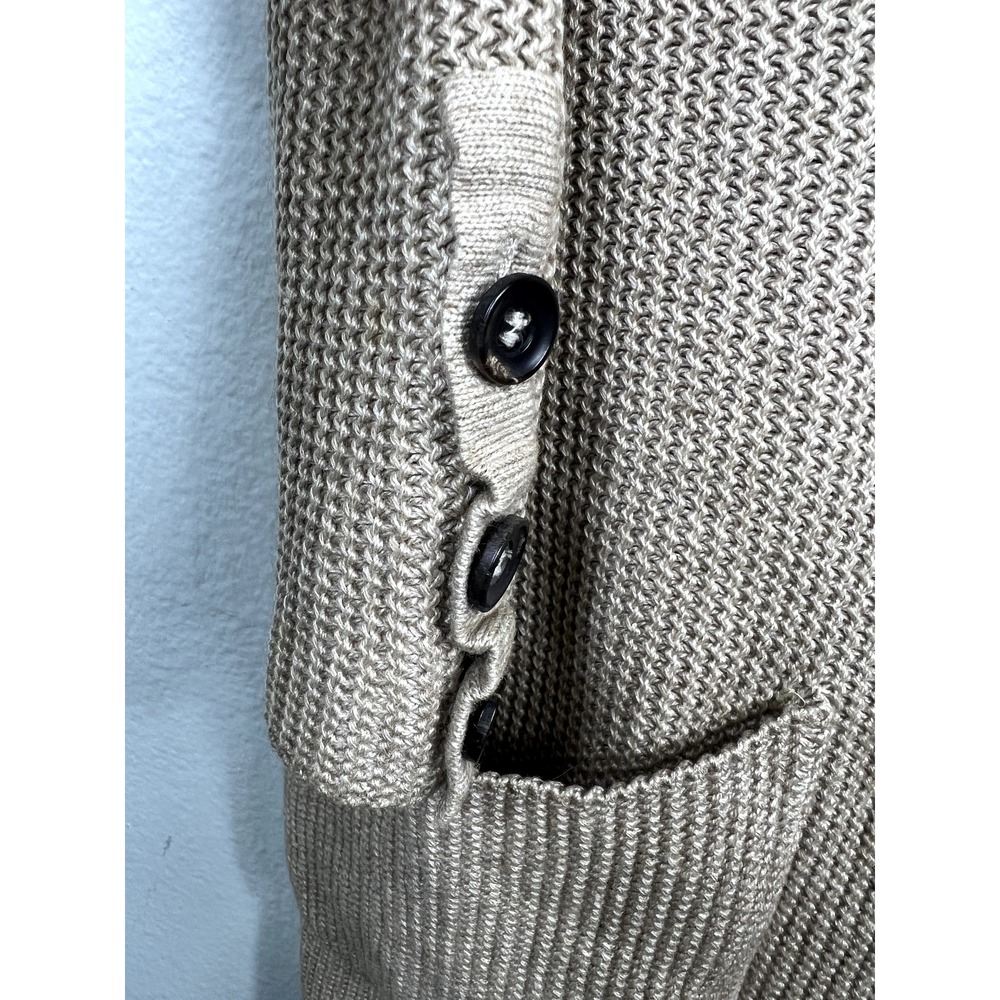 Sonia Bogner Cardigan Sweater The Carlyle Double Breasted Long‎ Tan - Picture 2 of 10